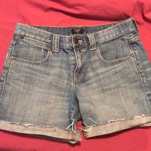Denim Raw Edge Shorts